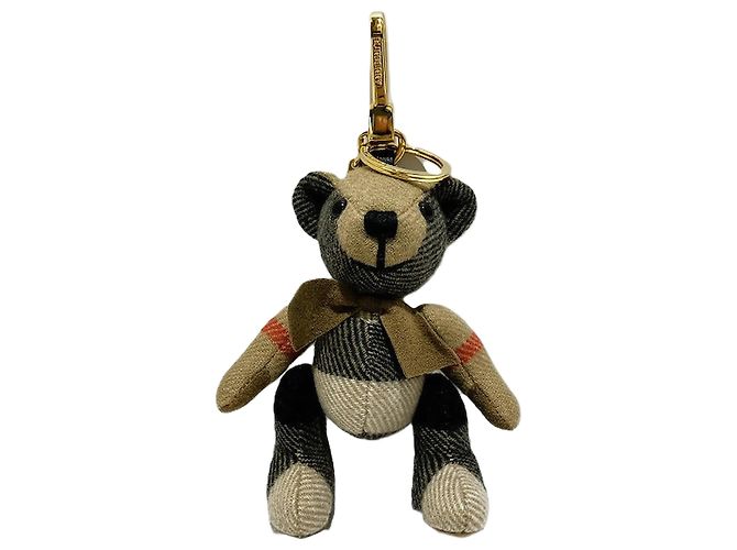 Burberry Thomas Bear Keychain Beige Cloth