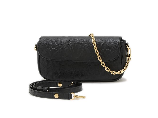 Ivy Cartera Louis Vuitton Monogram Empreinte con cadena Negro