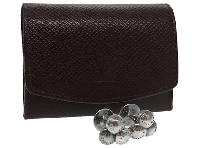 LOUIS VUITTON Taiga Cuffs Cuff Case Acajou LV Auth 102330 Brown Leather  ref.1865636
