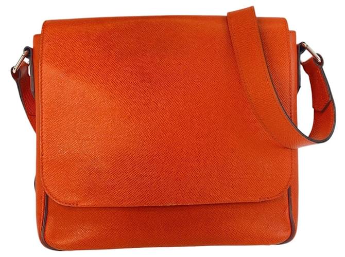 Louis Vuitton Taiga Roman PM Leather Shoulder Bag Orange  ref.1867186