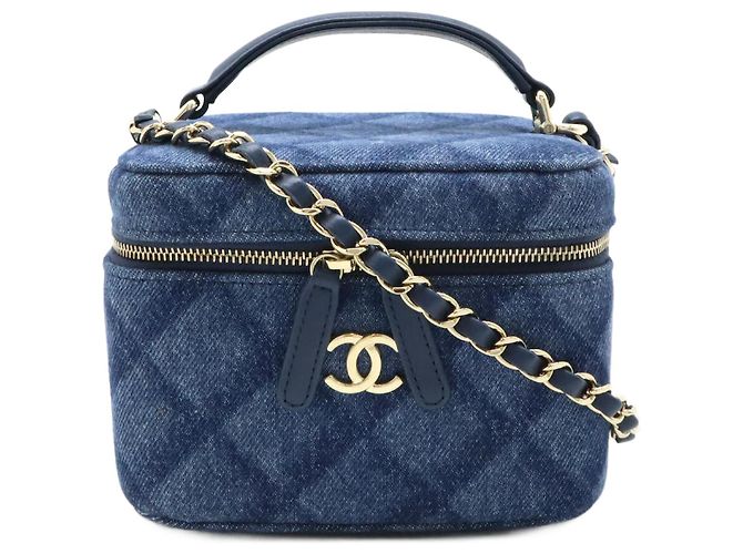 Chanel Denim Matelasse Chain Vanity Bag AS3171 Blue