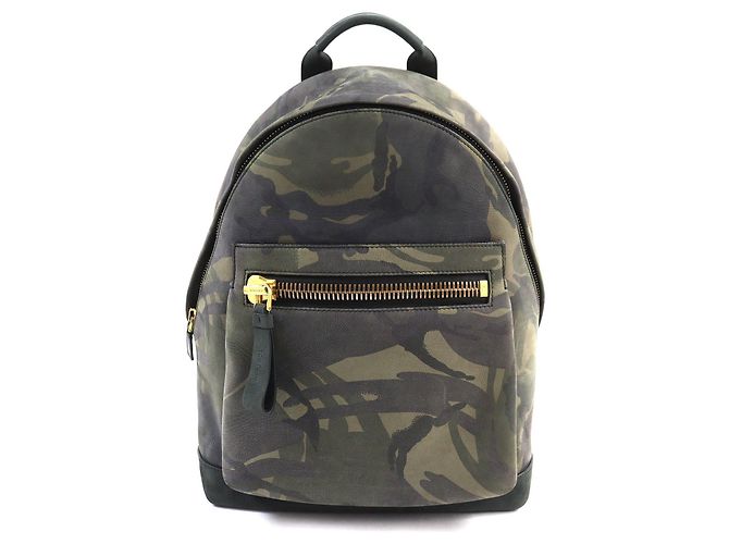 Tom Ford Leather Camouflage Big Zip Backpack