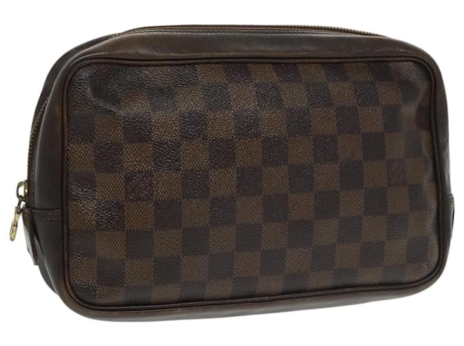 LOUIS VUITTON Trousse Toilette 25 Damier Ebene Bolsa Clutch N47624 LV Auth 102082  ref.1869722