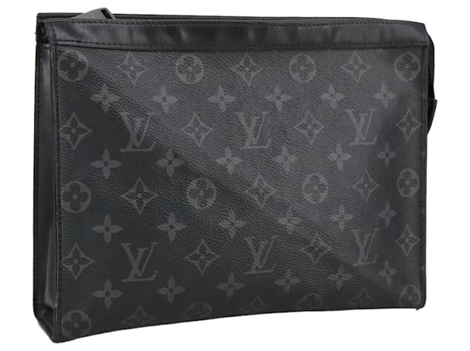 LOUIS VUITTON Monogram Eclipse Pochette Voyage MM Clutch Bag M61692 Auth 101256  ref.1869795