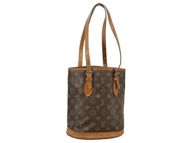 LOUIS VUITTON Bolsa de Ombro Monogram Bucket PM M42238 LV Auth am7284 Monograma Lona  ref.1869807