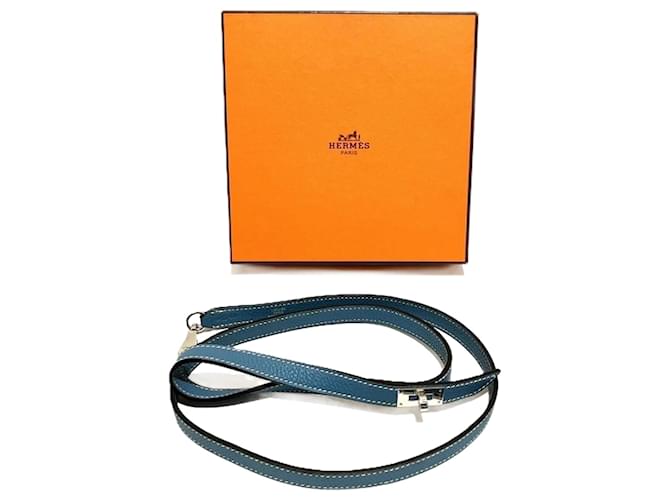 Hermès Hermes Kelly Dog Lead L Engraved Accessory Belt Blue  ref.1869910