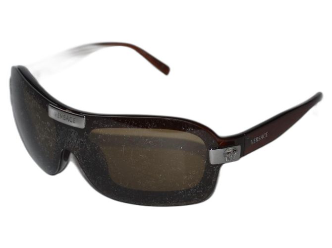 Versace 4018-v Mask Sunglasses Brown Plastic