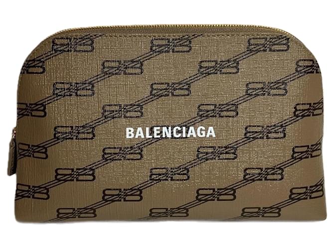 Balenciaga BB Monogram Pouch Handbag Camel Leather  ref.1870186