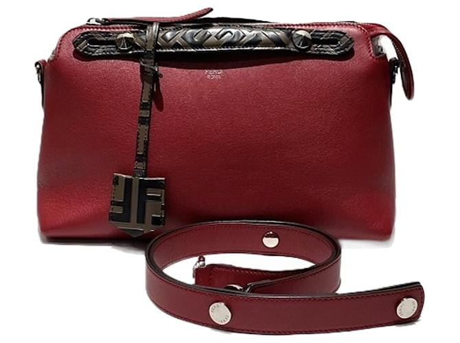 Fendi By The Way Handbag Red Leather  ref.1870204