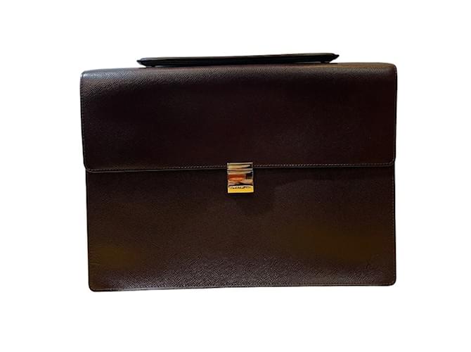 Louis Vuitton Taiga Portodocument Angara M30774 Handbag Brown Leather  ref.1870426