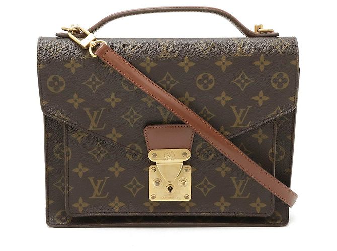 Sac à main Louis Vuitton Monogram Monceau 28 Marron