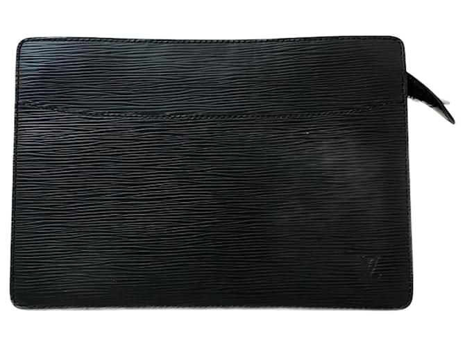 Louis Vuitton Epi Pochette Homme Clutch Bag Black Leather  ref.1870969