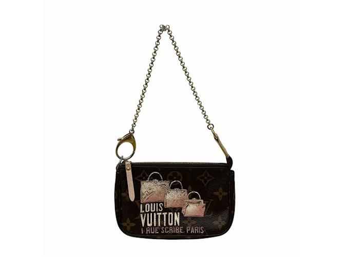 Louis Vuitton Monogram Pochette Accessoires Brown Yellow Patent leather  ref.1871069