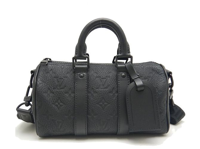 Louis Vuitton Monogram Taurillon Keepall Bandouliere 25 Bag Black