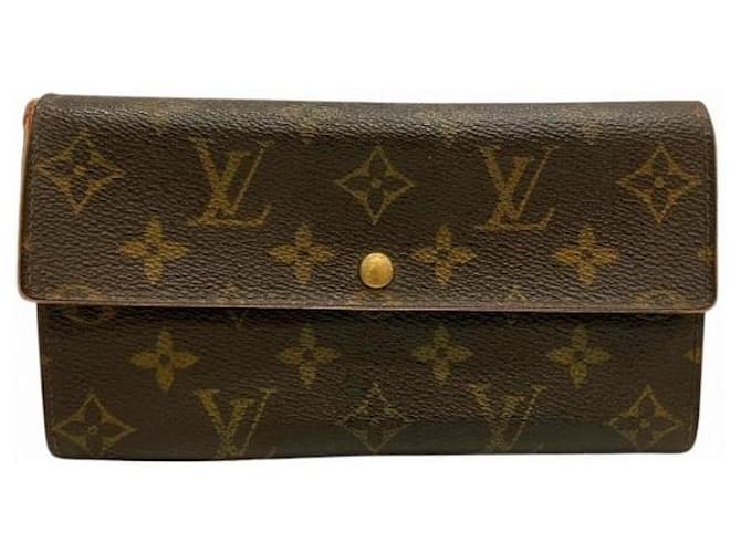 Louis Vuitton Monogram Sarah Long Wallet M61734 Brown Cloth  ref.1871408