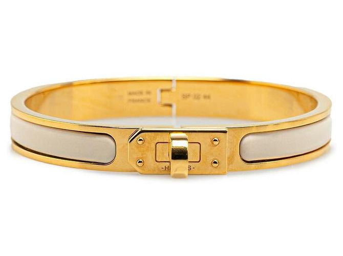 Hermès Hermes Mini Click Kelly Bangle Gold White