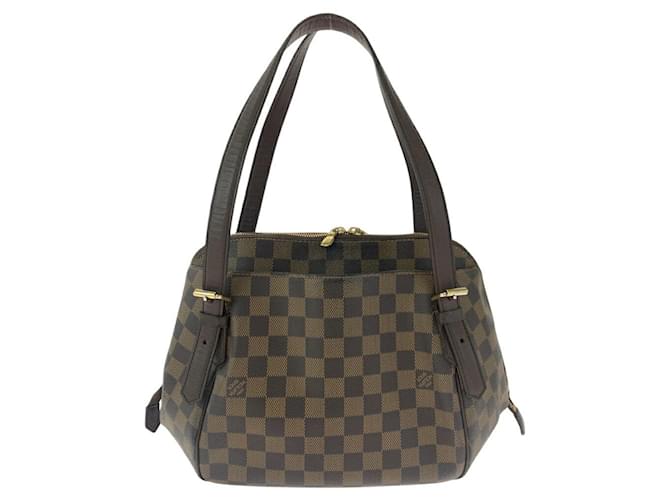 Louis Vuitton Damier Ebene Belem MM Handbag Brown Cloth  ref.1871652