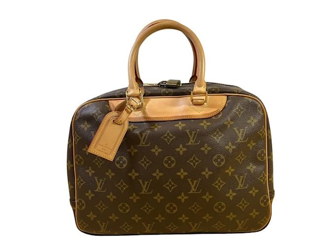 Bolsa Deauville Monogram Louis Vuitton Marrom Couro envernizado  ref.1872154