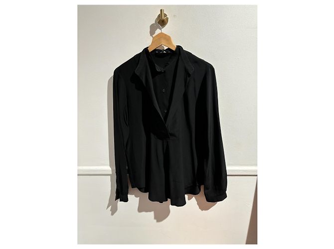 GUCCI Tops T.Internazionale M Seta Nero