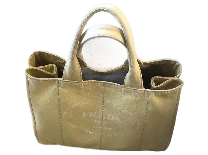 Bolsa tote de denim Canapa amarela da Prada Amarelo