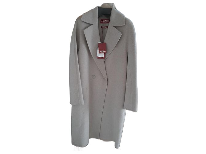Abrigo Max Mara Studio de Cachemira y Lino Beige Rosado