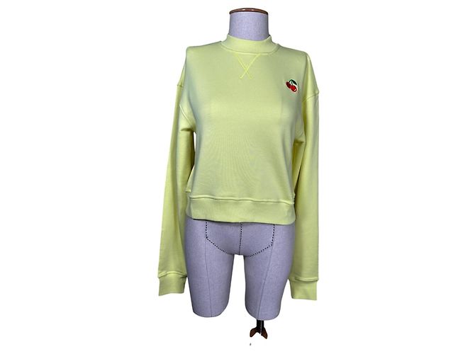 Sportmax Sudadera Cherry Cropped Amarilla Algodón M Amarillo