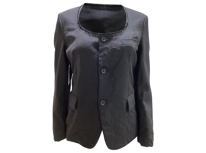 Comme Des Garcons Fransige Jacke Comme des Garçons aus schwarzer Wolle