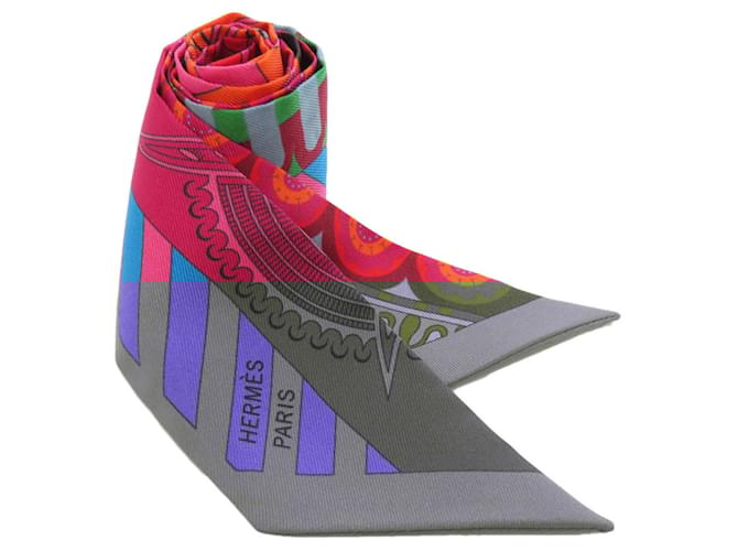 Hermès Foulard en soie Twilly Hermes Rose  ref.1872818
