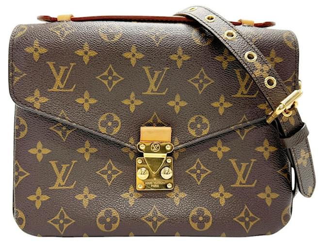 Pochette Metis Louis Vuitton Marrom Lona  ref.1873063