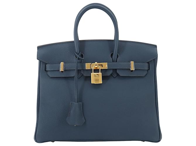 Hermès Birkin 25 Blue Leather  ref.1873275