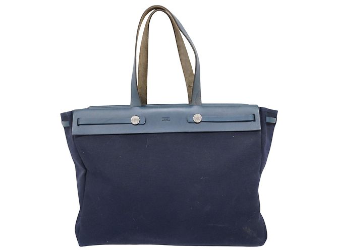 Hermès Herbag Navy blue