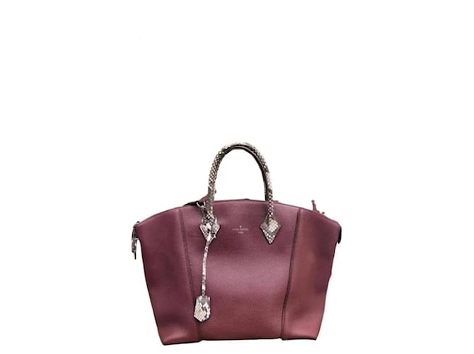 Louis Vuitton Lockit MM Leather Python Dark red