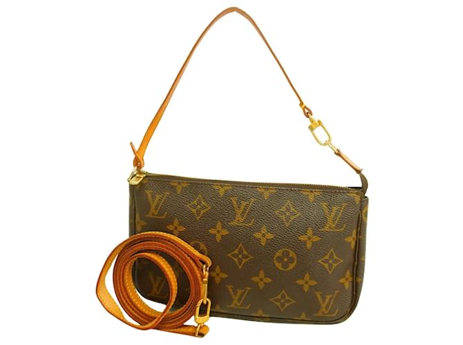 Louis Vuitton Pochette Accessoire Marrom Lona  ref.1875311