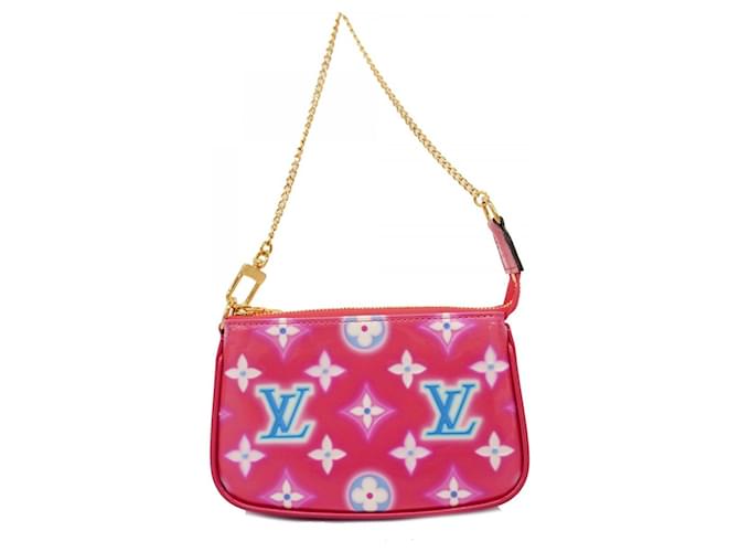 Mini Pochette Acessórios Louis Vuitton Vermelho Couro envernizado  ref.1875320