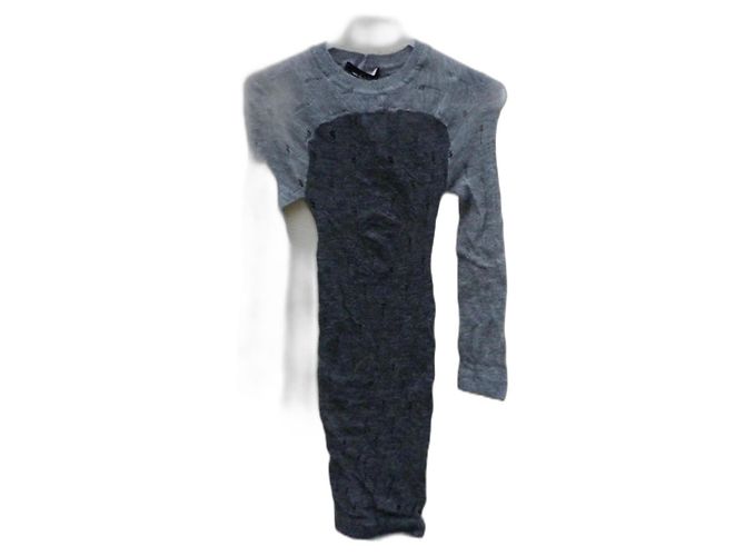 Isabel Marant Omaya Strickkleid aus Wolle Grau