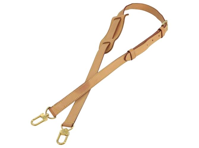LOUIS VUITTON Adjustable Shoulder Strap Leather 38.6""-42.5"" Beige Auth 102632  ref.1875792