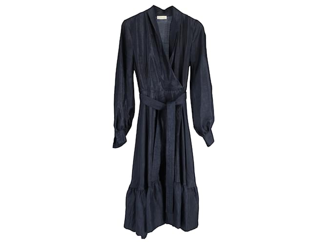 Autre Marque Stine Goya Shiny Niki Dress in Navy Blue Polyester  ref.1875985