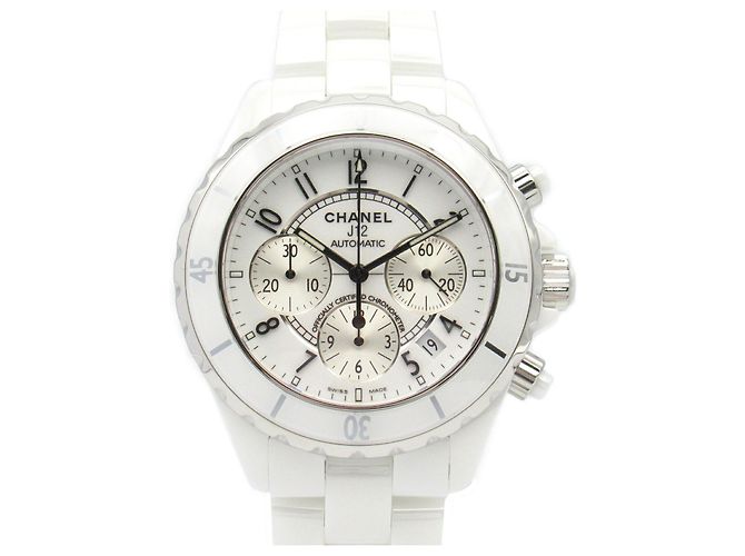 Chanel J12 Ceramic Chronograph Watch H1007 White