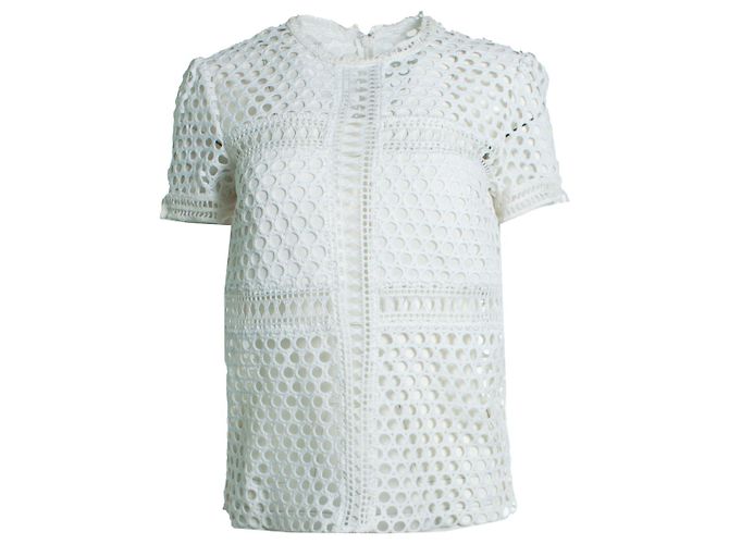 Self portrait Self-portrait, white open lace top