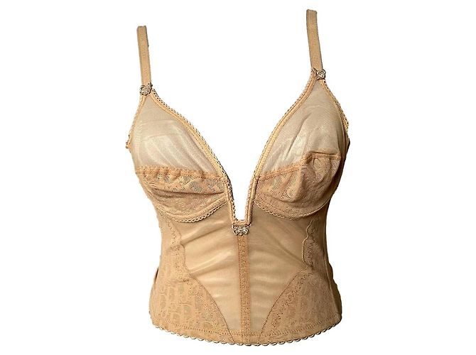 Bustier Corsetto Dior Monogramma Obliquo Beige