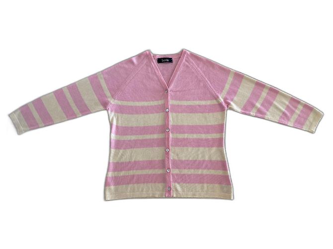 Barrie Cardigan rosa / vanille Wolle, Seide, Kaschmir Größe 38-40-42 Pink Gelb