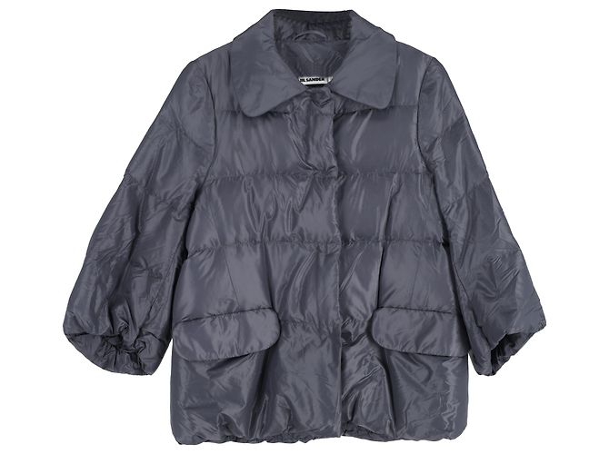 Jil Sander Quilted Jacket in Grey Nylon