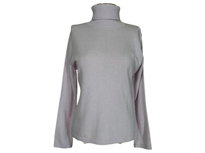 Autre Marque Helllila Kaschmir Pullover mit Polo-Kragen 