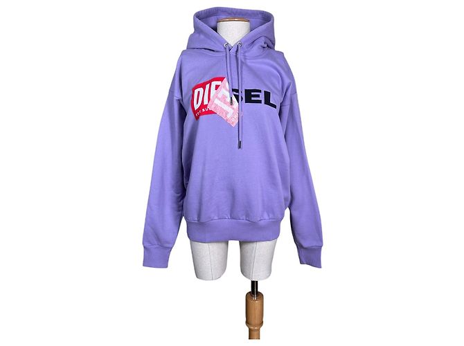 Diesel Sweatshirt Lila Logo Baumwolle