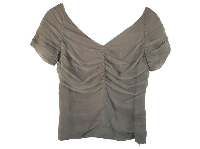 Dries Van Noten Bluse mit Raffung Grau