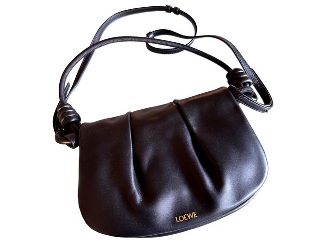 Borsa a mano Loewe in pelliccia nera Nero