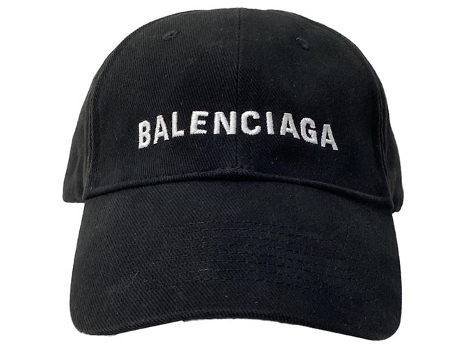 Everyday Gorra de béisbol de algodón negro con logo bordado de Balenciaga