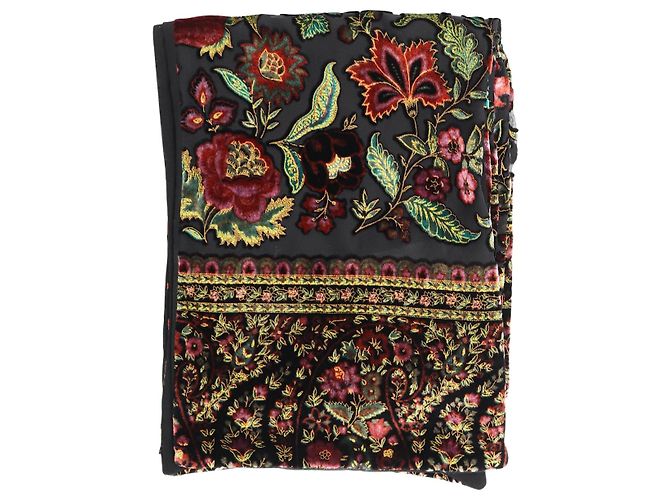 Etro Sciarpa in velluto floreale nero