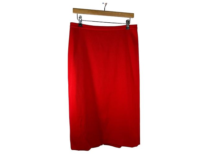 Gonna a matita in lana vergine Michael Kors rossa Rosso