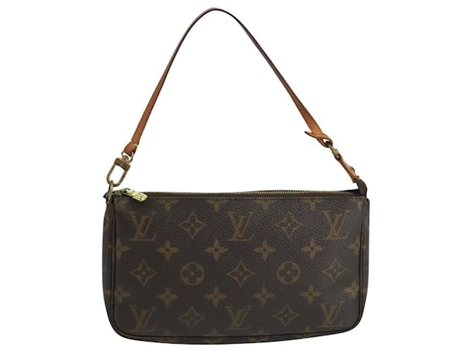 Pochette Accessoire Louis Vuitton Marrom Lona  ref.1878298